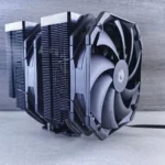 Close-up of a modern computer cooling fan for effective heat management.