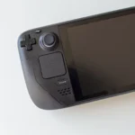 High-resolution image of a handheld gaming console on a white background.